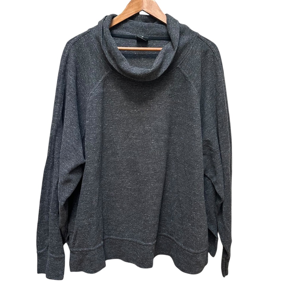 Nike Therma Fleece Sweatshirt Cowl Neck Pockets Gray Athleisure Sporty‎ 3X